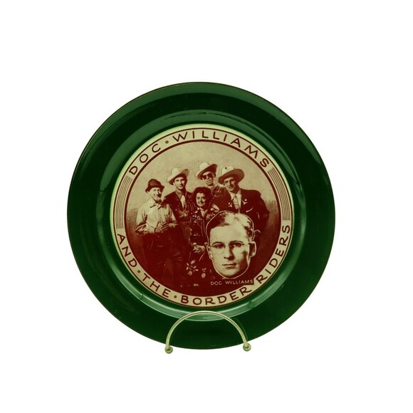 Doc Williams and the Border Riders Vintage Advertising Band Plate Bel Ar Pottery - Picture 1 of 4